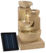 Blumfeldt KORINTH, fântănă decorativă, fântână de grădină, panou solar, 3 W, LED-uri, optică de gresie