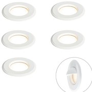 Set de 5 spoturi încastrate moderne albe, inclusiv LED IP67 - Linsey