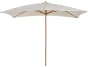 Outsunny Umbrelă din Lemn pentru Grădină, Design Clasic, Crem, 2x2.95x2.55m, Protecție Solară Eficientă | Aosom Romania