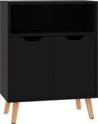 vidaXL Servantă, negru extralucios, 60x30x72 cm, lemn prelucrat