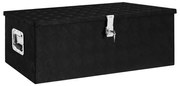 vidaXL Cutie de depozitare, negru, 90x47x33,5 cm, aluminiu