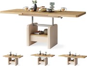 Mazzoni LEXUS Stejar Artisan/Bej (Șampanie) - MĂSUȚĂ DE CAFEA EXTENSIBILĂ MODERNĂ