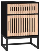 vidaXL Dulap noptieră, negru, 40x30x55,5 cm, lemn prelucrat&fier