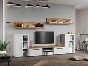 Set Mobilier Living Alb cu Stejar Auriu-Olaf-C10