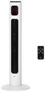 HOMCOM Ventilator Turn 45W cu 3 Moduri și 3 Viteze cu Cronometru 12h, Ventilator de Podea ABS cu Telecomandă, Ø32x96 cm, Alb-Negru | Aosom Romania