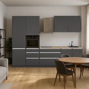 Mobilier de bucătărie, 3,3 m, antracit mat/antracit, ASTI 330