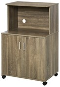 Mobilier Bucatarie cu 4 Roti, Dulapior cu Etajera din PAL, Lemn 60,4x40,3x97cm HOMCOM | Aosom Romania