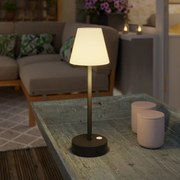 Lampă de masă gri închis incluzând LED reîncărcabil cu dimmer tactil - Renata