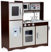 Bucătărie pentru copii din lemn cu dulapuri și frigider