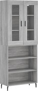vidaXL Dulap înalt, gri sonoma, 69,5x34x180 cm, lemn compozit