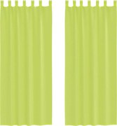 vidaXL Perdele din voile cu tablă 2 buc Verde măr