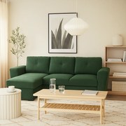 Coltar Extensibil 3 Locuri Cu Spatiu de Depozitare, Verde, 244x87 156x87 cm - Mustard