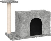 vidaXL Ansamblu pisici, stâlpi din funie sisal, gri deschis, 51 cm