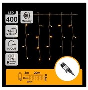 Aigostar - Ghirlandă LED de exterior pentru Crăciun 400xLED/6W/230V/8 funcții 20x0,4m IP44 alb cald
