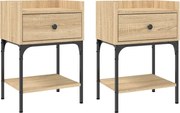 vidaXL Noptiere, 2 buc., stejar sonoma, 40,5x31x60 cm, lemn compozit
