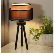 Lampă de masă WOOD Duolla BOHO 1xE27/15W/230V d. 25 cm negru/bej