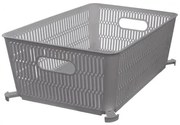 Coș de plastic stivuibil Orion NESTA, 28,5 x 23 x12 cm, gri, M