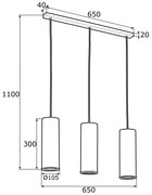 Lustră pe cablu LINEA 3xE27/15W/230V alamă/neagră Argon 1486