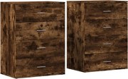 vidaXL Dulapuri, 2 buc., stejar fumuriu, 60x39x80 cm, lemn prelucrat