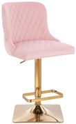 HR940KW Scaun Roz Pudra din Catifea cu Bază Aurie