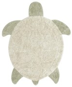 Covor pentru copii bej lavabil/țesut manual din bumbac 110x130 cm Sea Turtle – Lorena Canals
