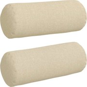 vidaXL Perne Bolster 2 pcs Crem Ø 15 x 40 cm țesătură