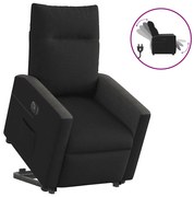 vidaXL Fotoliu electric rabatabil cu ridicare, negru, textil