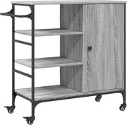 vidaXL Cărucior de bucătărie, gri sonoma87,5x38,5x84,5cm lemn prelucrat