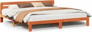 vidaXL Cadru de pat fără saltea, maro ceruit 180x200 cm lemn masiv pin