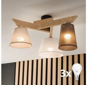 Lustră aplicată Brilagi ANTHONY 3xE14/40W/230V stejar