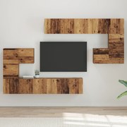 vidaXL Set comodă TV 8 pcs Lemn vechi Mediu 30.5 x 30 x 30 cm