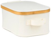 Cutie de depozitare G21 24 x 30 x 15 cm, dinbambus cu capac, bej