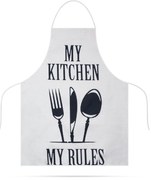 sort de bucatarie - 68 x 52 cm - My kitchen, My rules! (alb)