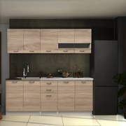 Mobilier de bucătărie, 2 m, stejar sonoma/alb, ANITA NEW