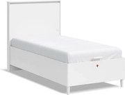 Pat cu lada de depozitare pentru copii 100x200 cm ,   Design modern, port USB, colectia Varia White