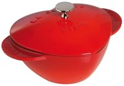 Oala din fonta forma de inima Staub 1100006, 20 cm, 1.75 L, Inductie si cuptor pana la 500°C, Acoperire email, Rosu