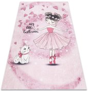 BAMBINO 2185 covor lavabil Balerina, pisicuta pentru copii anti-alunecare roz - SECUNDAR-COTATI PRODUSUL