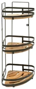 Etajera colt Blacacia, metal, lemn, 23.5 x 19.5 x H 55 cm