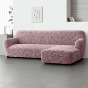 Huse cu două elastice GRAFITI NOU castaniu canapea cu otoman dreapta (l. 170 - 300 cm)