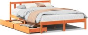 vidaXL Cadru pat fără saltea, maro ceruit, 135x190 cm, lemn masiv pin