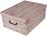 Cutie de depozitare cu capac Wood, alb, 51 x 37 x24 cm