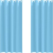 vidaXL Perdele Opaque cu Inel 2 pcs Albastru deschis 245 x 140 cm