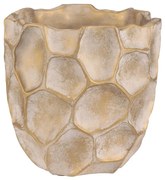 Vase de beton pentru flori Fagure, mărime M,lățime 21 cm, bej-auriu