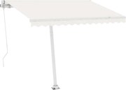 vidaXL Copertină automată cu senzor vânt & LED, crem, 300x250 cm