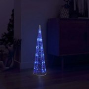 vidaXL Piramidă decorativă con de lumini cu LED albastru 60 cm acril