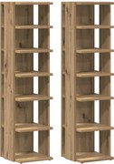 vidaXL Pantofare 2 buc. stejar artizanal, 28x27x102 cm, lemn prelucrat
