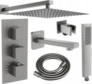 Mexen Cube DR02 set cadă-duș încastrat cu duș de tip ploaie 30 cm, grafit - 77503DR0230-66