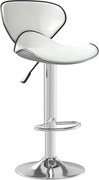 vidaXL Scaun de bar, alb, piele ecologică