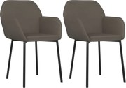 vidaXL Scaune de bucătărie, 2 buc., gri închis, catifea