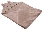 Prosop cu glugă pentru copii roz/maro din bumbac 75x75 cm Rabbit – Kindsgut